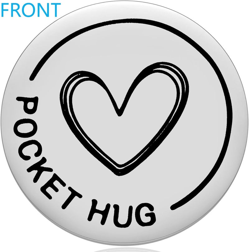 Aesnefe Pocket Hug Token Inspirational Reminder Gifts Mental Health Thinking of You Gift Self Love with PU Leather Keychain - Image 5